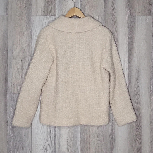 Eileen Fisher Wool Ivory Jacket Blazer Lined Collared Womens Size Medium - Picture 2 of 8